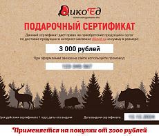 Подарочный сертификат на 3000 рублей