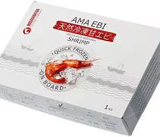 Креветка Магаданская сырая AMA EBI 3L (46/50), IQF заморозка.